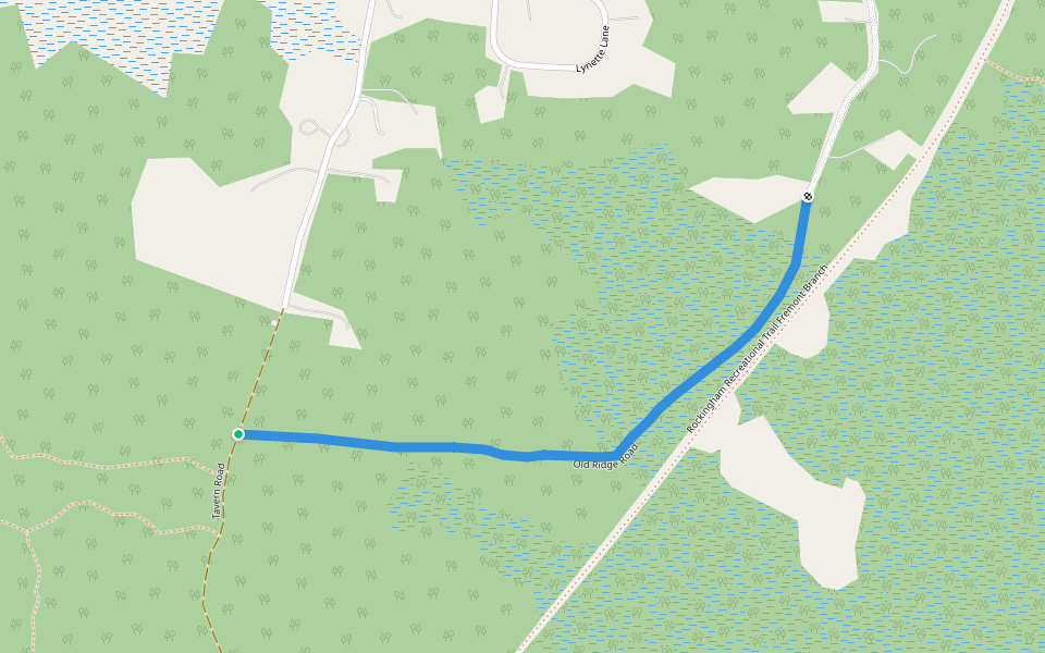 Old Ridge Road walking route map in Fremont