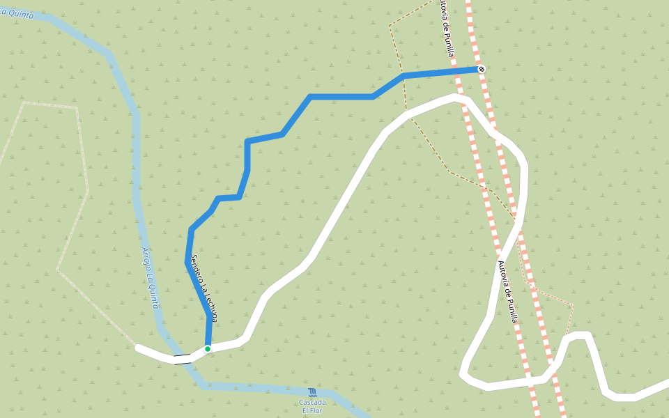 Sendero La Lechuga walking route map in Valle Hermoso
