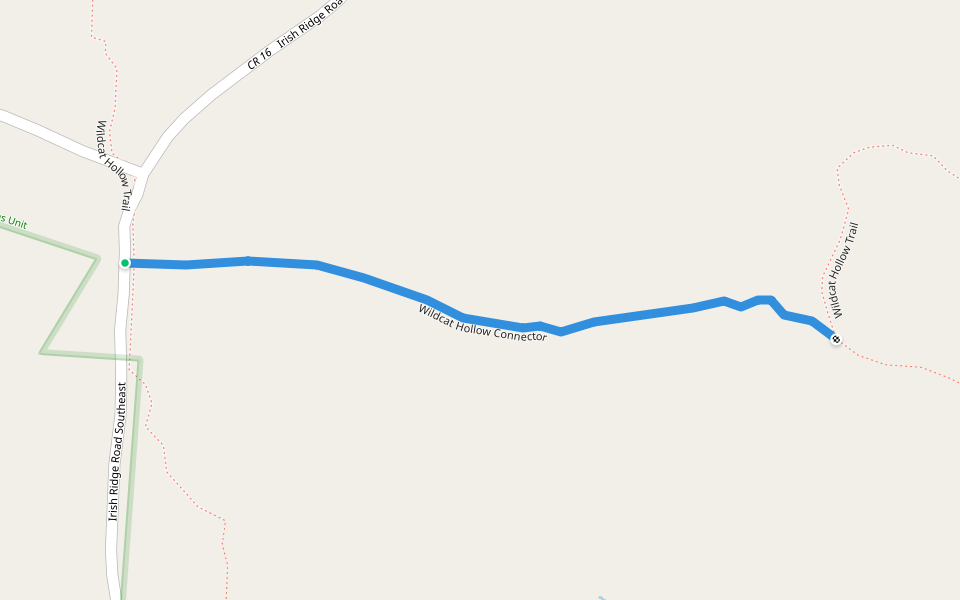 Wildcat Hollow Connector walking route map in Glouster