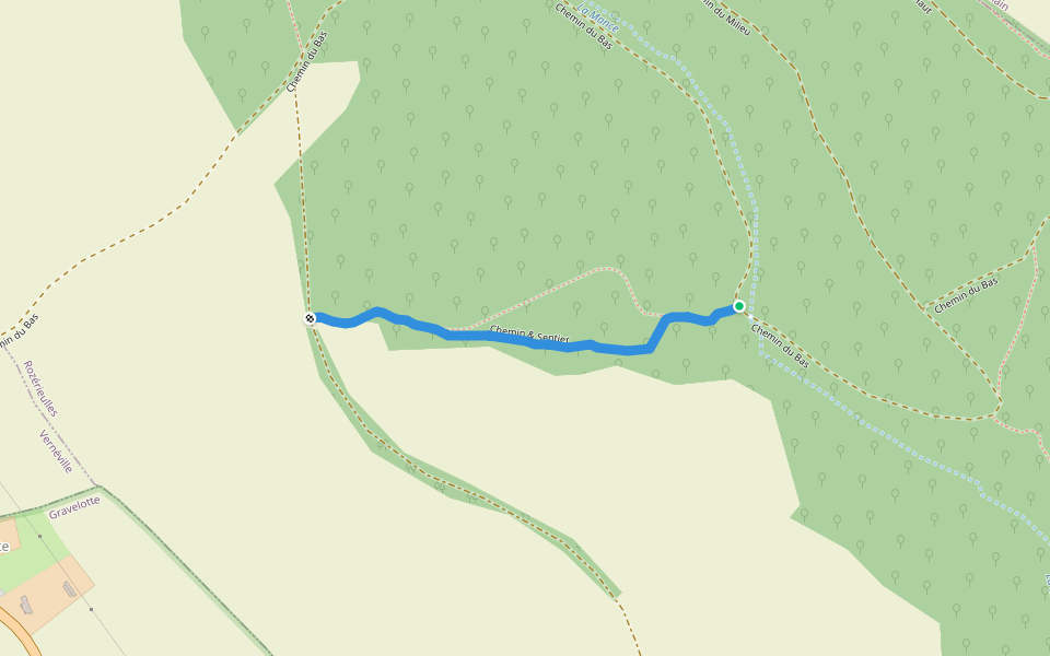Chemin & Sentier walking route map in Rozérieulles