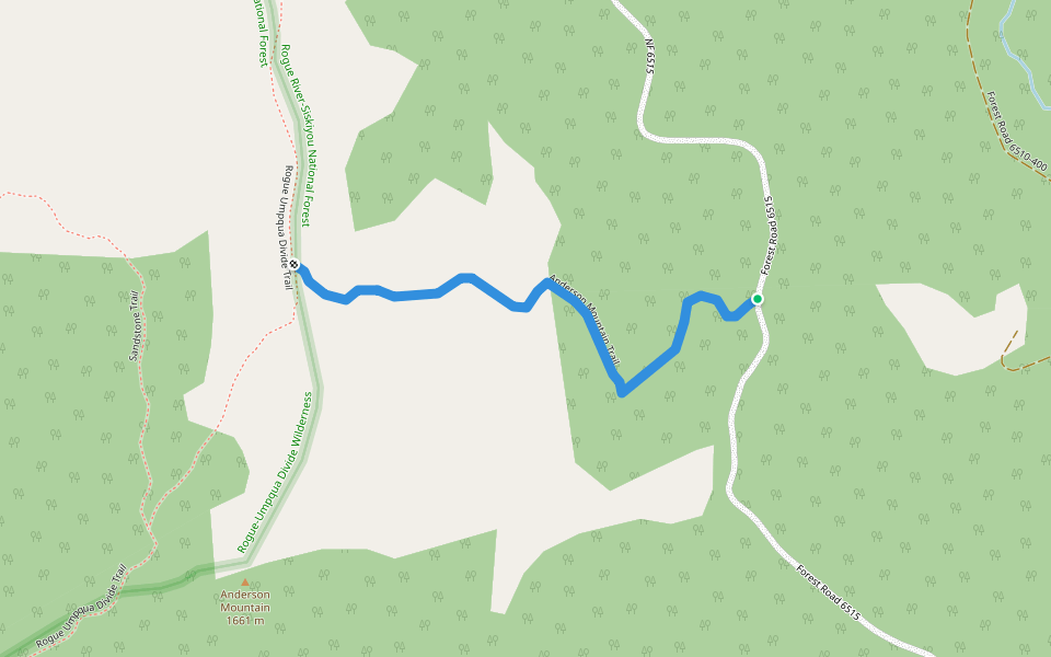 Anderson Mountain Trail walking route map in Prospect