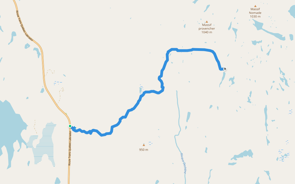 Sentier Provencher walking route map in La Porte-des-Bouleaux