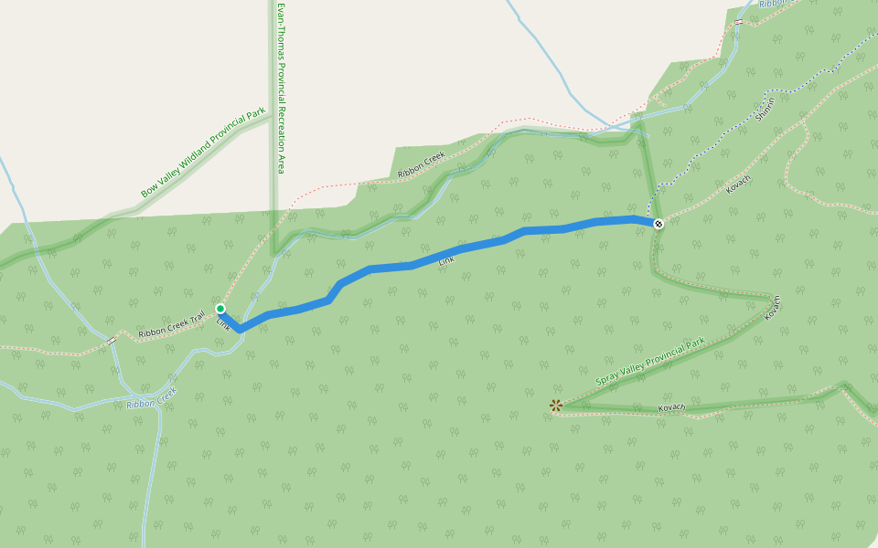 Link walking route map in Lac des Arcs