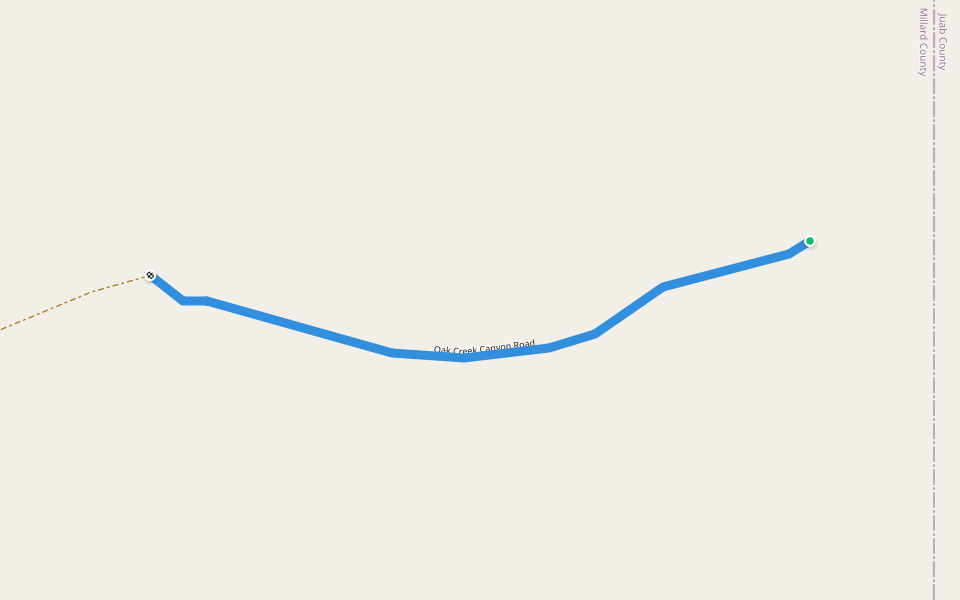 Oak Creek Canyon Road walking route map in Oak City