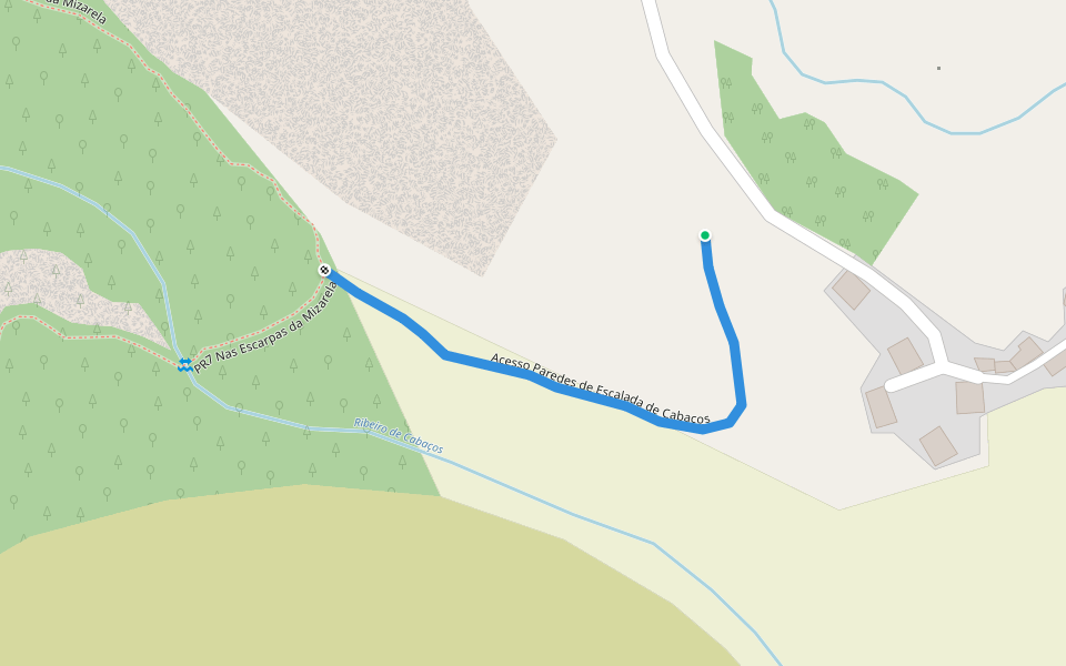 Acesso Paredes de Escalada de Cabaços walking route map in Albergaria da Serra
