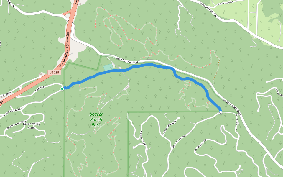 Casto Creek Trail walking route map in Conifer