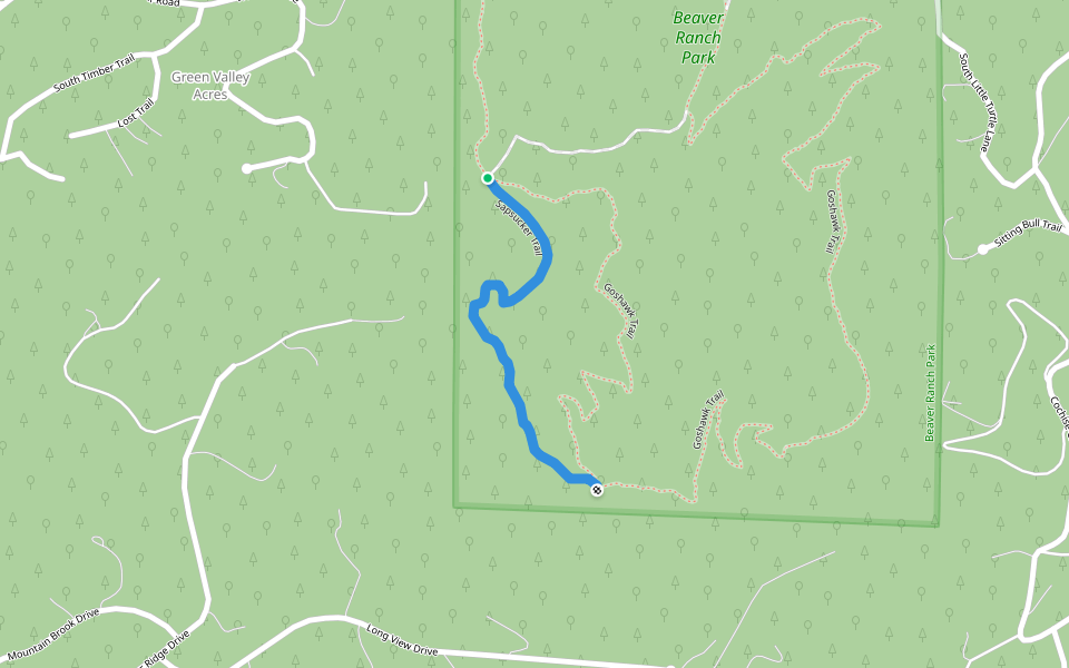 Sapsucker Trail walking route map in Conifer