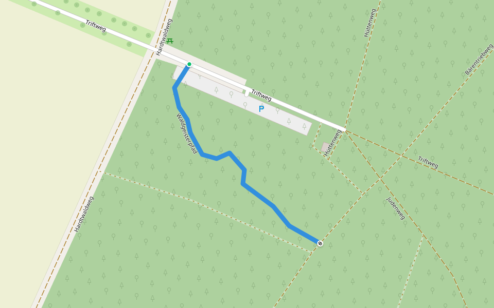 Waldgeisterpfad walking route map in Durmersheim