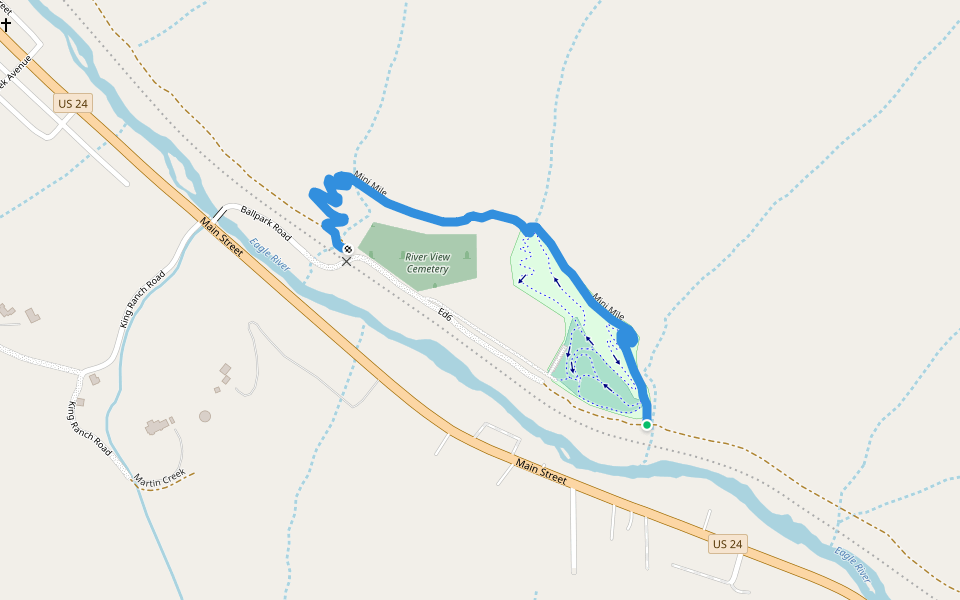Mini Mile walking route map in Avon