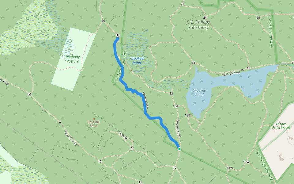 Mystery Train walking route map in Boxford