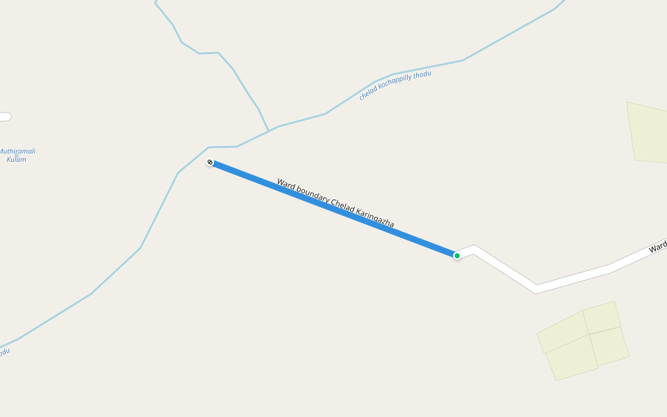 Ward boundary Chelad Karingazha walking route map in Kothamangalam