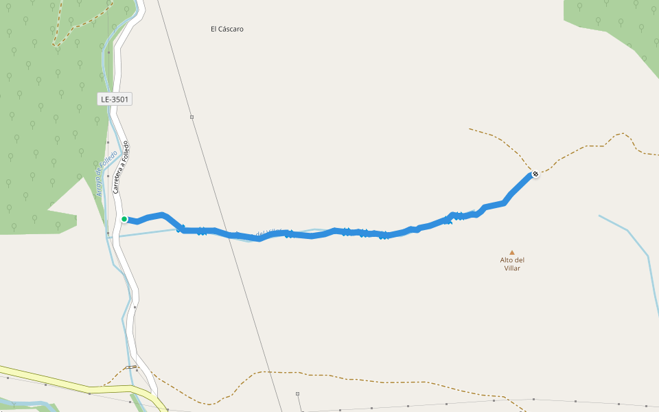 Sendero en Arroyo del Villar walking route map in La Pola de Gordón