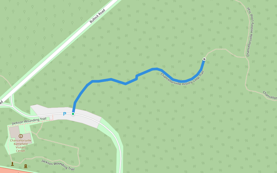 Chancellorsville History Loop Trail walking route map in Fredericksburg