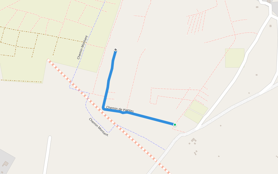 Chemin de Plantes walking route map in Rosso