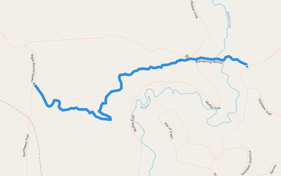 Wandering Moose walking route map in Latchford