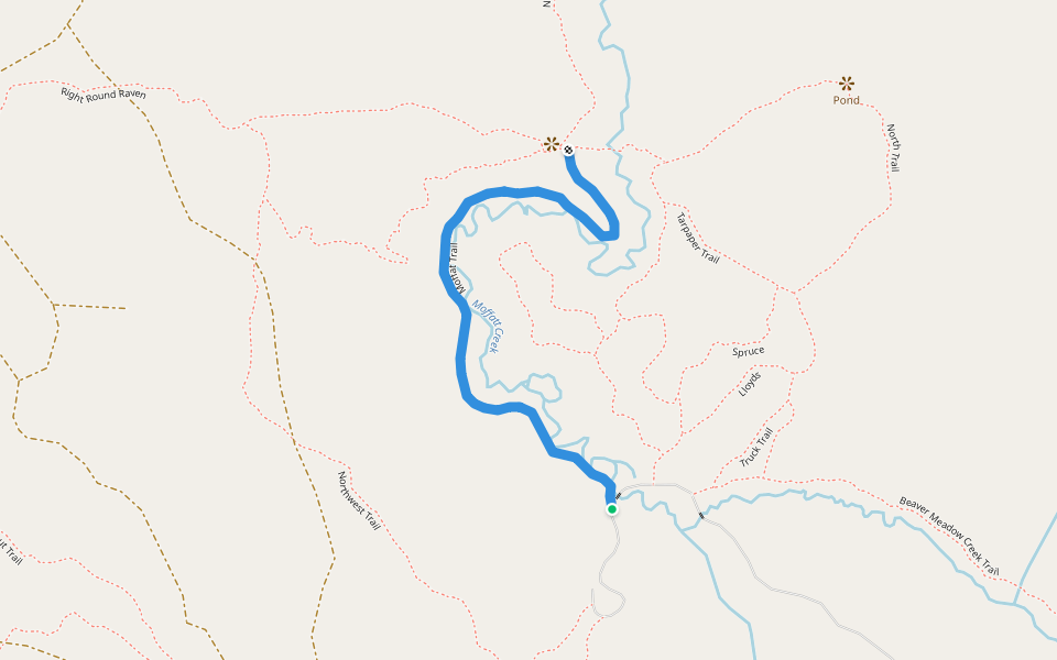 Moffat Trail walking route map in Latchford