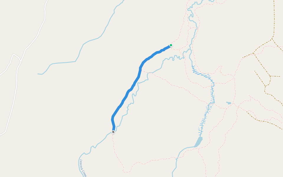 Leacock Trail walking route map in Latchford