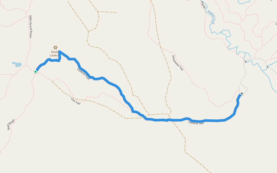 Lookout Trail walking route map in Latchford