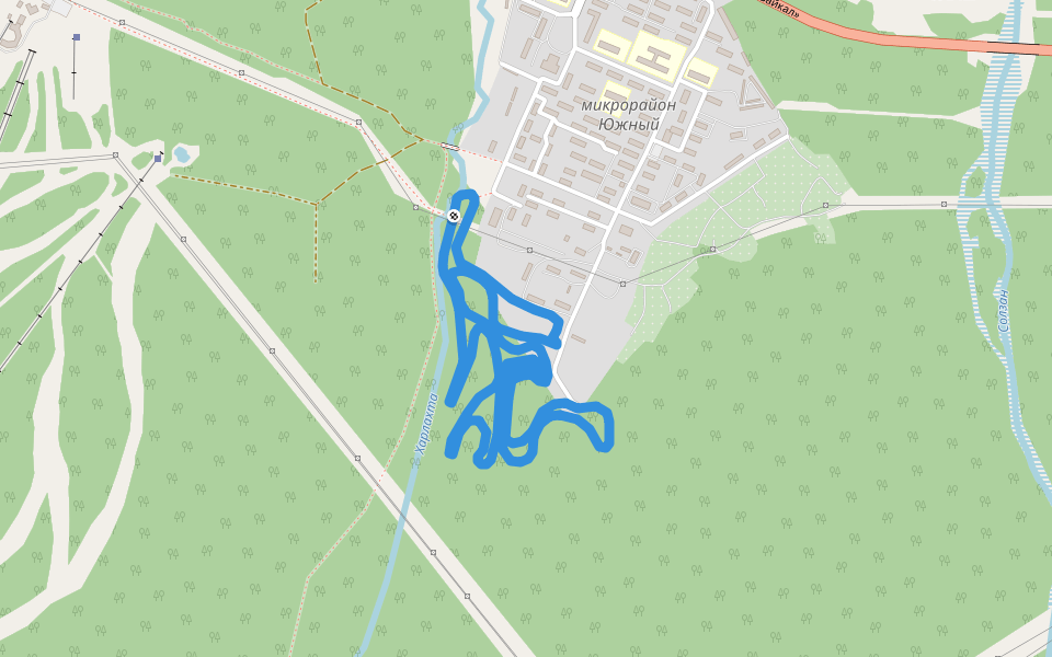 Беговые лыжи Байкальск walking route map in Baykalsk