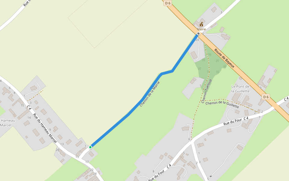 Chemin de la Mairie walking route map in Bucéels