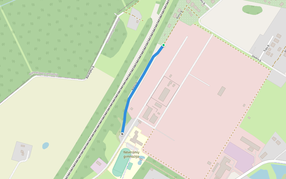 Korių g. walking route map in Pabiržis