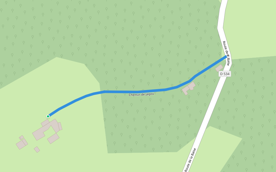 Chemin de Jagou walking route map in Aubertin