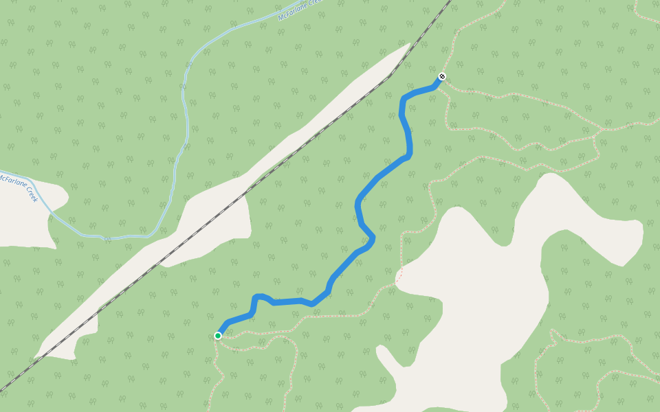 Hawk Hideaway walking route map in Macdowall
