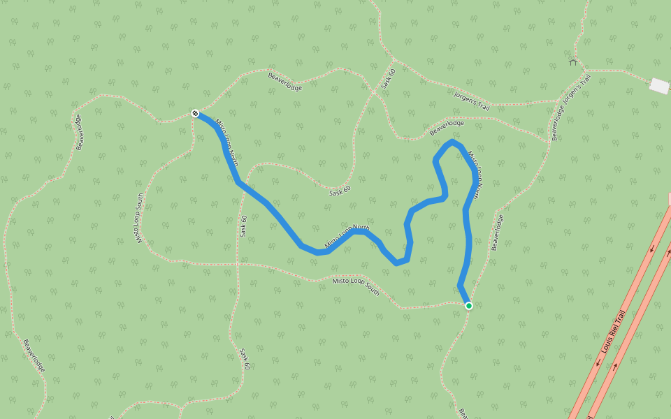 Misto Loop North walking route map in Macdowall