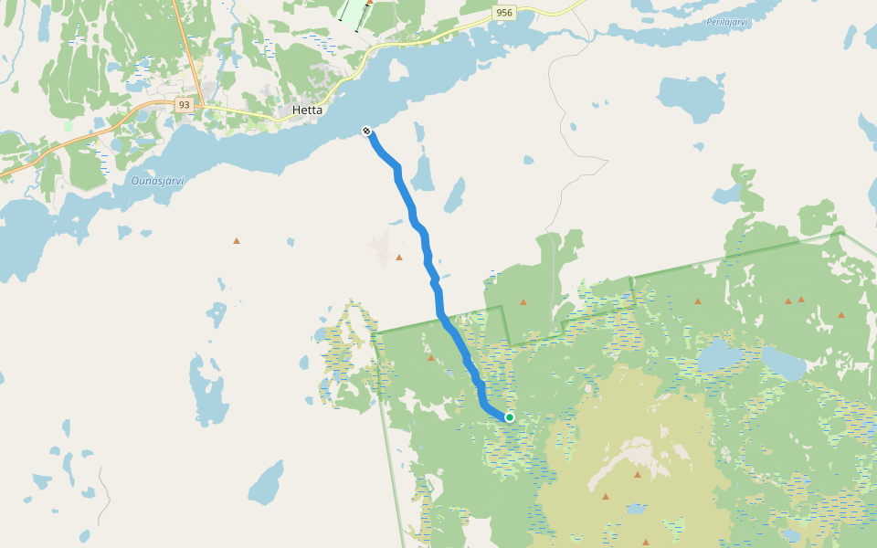 Ounasjärvi-Pyhäkero Summer Trail walking route map in Enodak