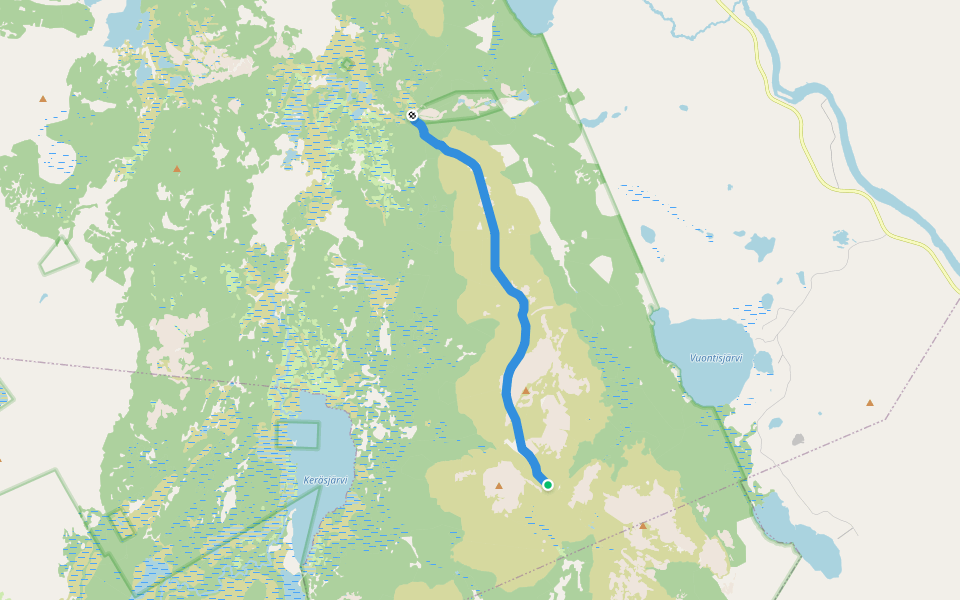 Suaskuru-Montellinmaja walking route map in Yli-Kyrö
