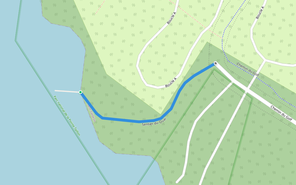 Sentier du Quai walking route map in Saint-Gédéon