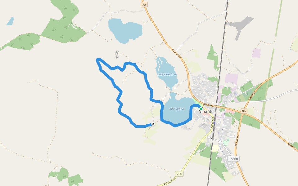 Sauvonmäen latu walking route map in Vihanti