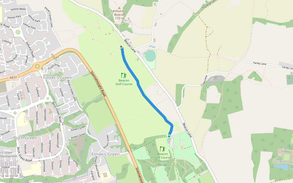 Permissive Footpath walking route map in Skelmersdale