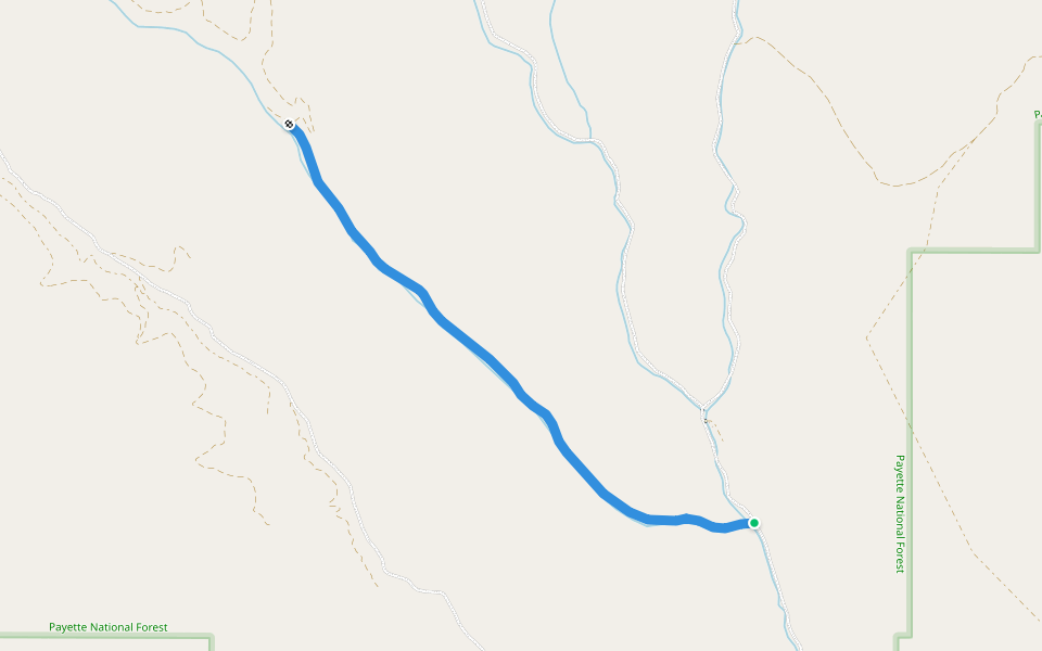 Stacy Creek Trail walking route map in Weiser