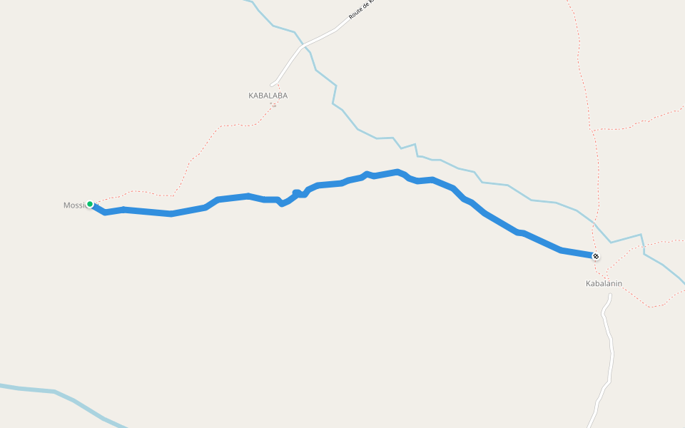 Route Mossidou - Kabalanin walking route map in Popoko