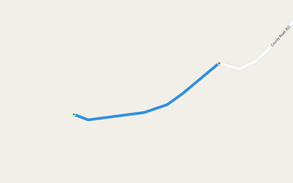 County Road 352 walking route map in Custer