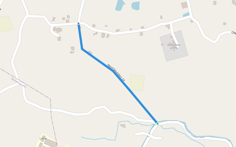 Ward boundary 24 walking route map in Mulavoor