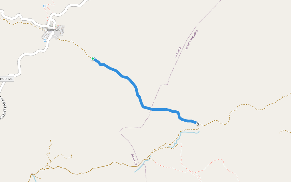 sendero walking route map in Aracena