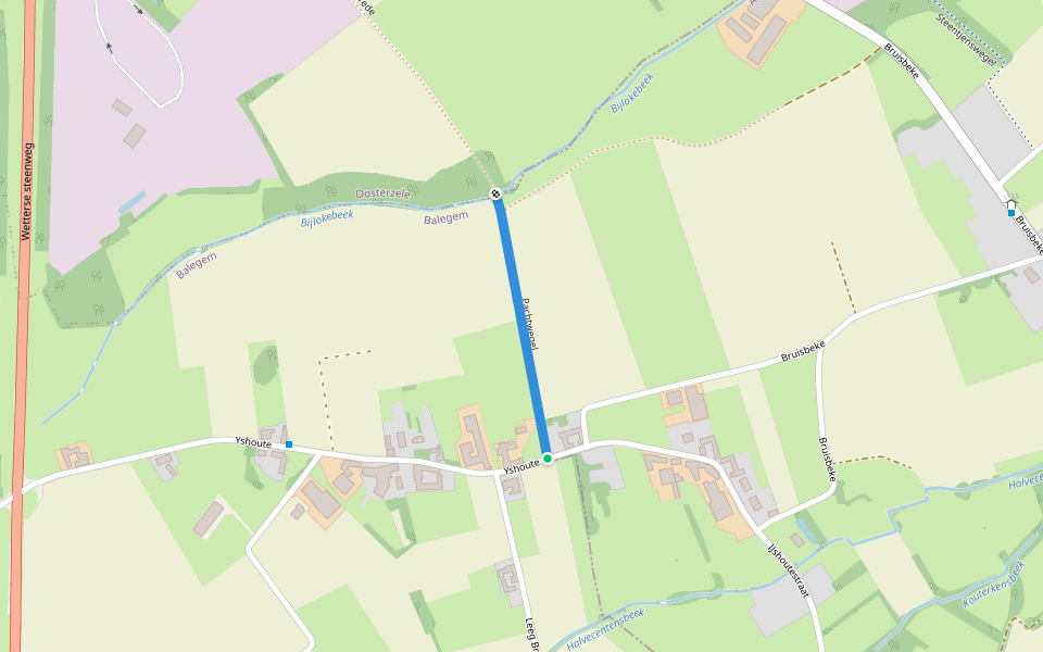 Pachtwegel walking route map in Sint-Lievens-Houtem