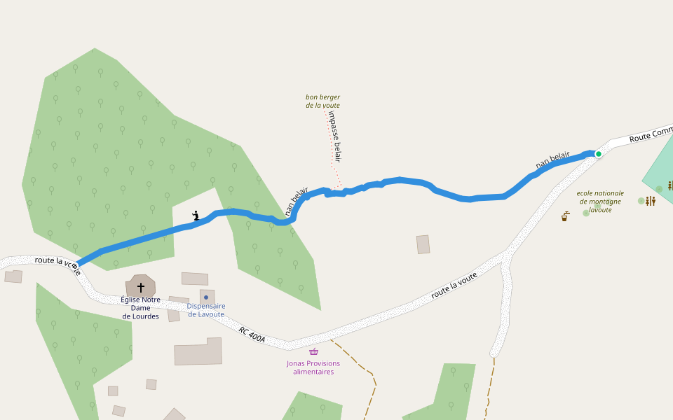 nan belair walking route map in Cotterelle