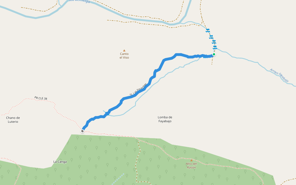 SL Las Focechas walking route map in La Pola de Gordón
