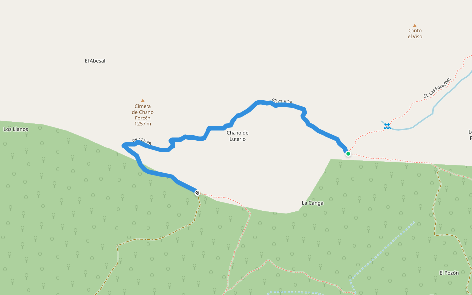 PR CLE 38 walking route map in La Pola de Gordón