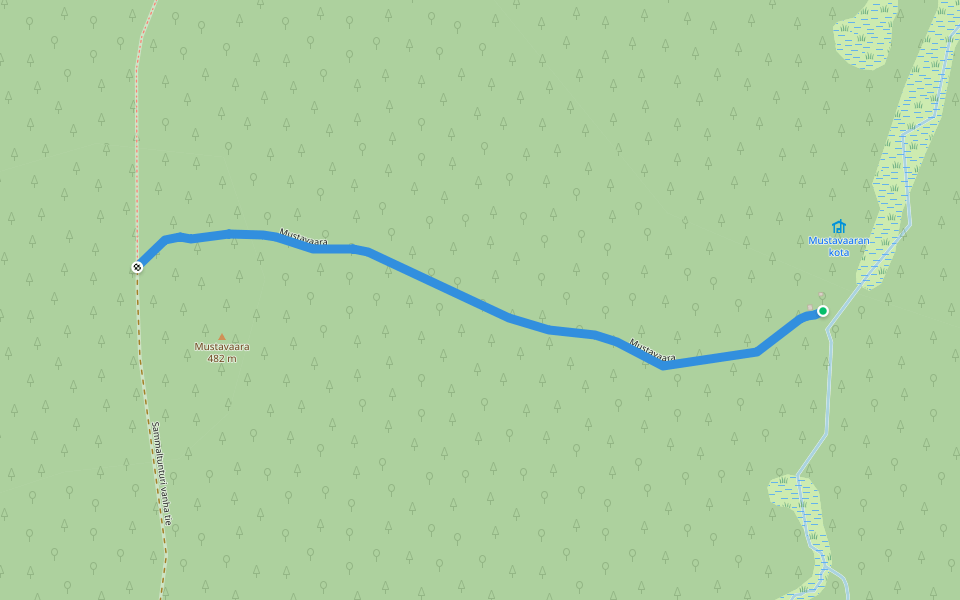 Mustavaara walking route map in Muonio