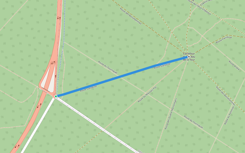 Route Glaiseuse walking route map in Nerville-la-Forêt
