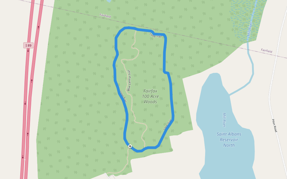 Loop Trail walking route map in Fairfax