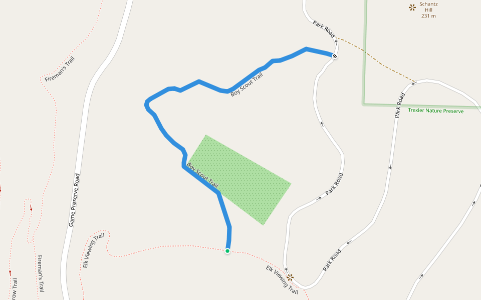 Boy Scout Trail walking route map in Schnecksville