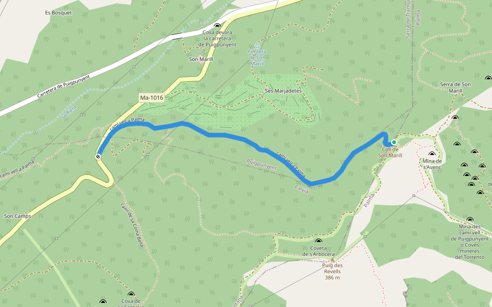 camí vell a Palma walking route map in Calvià