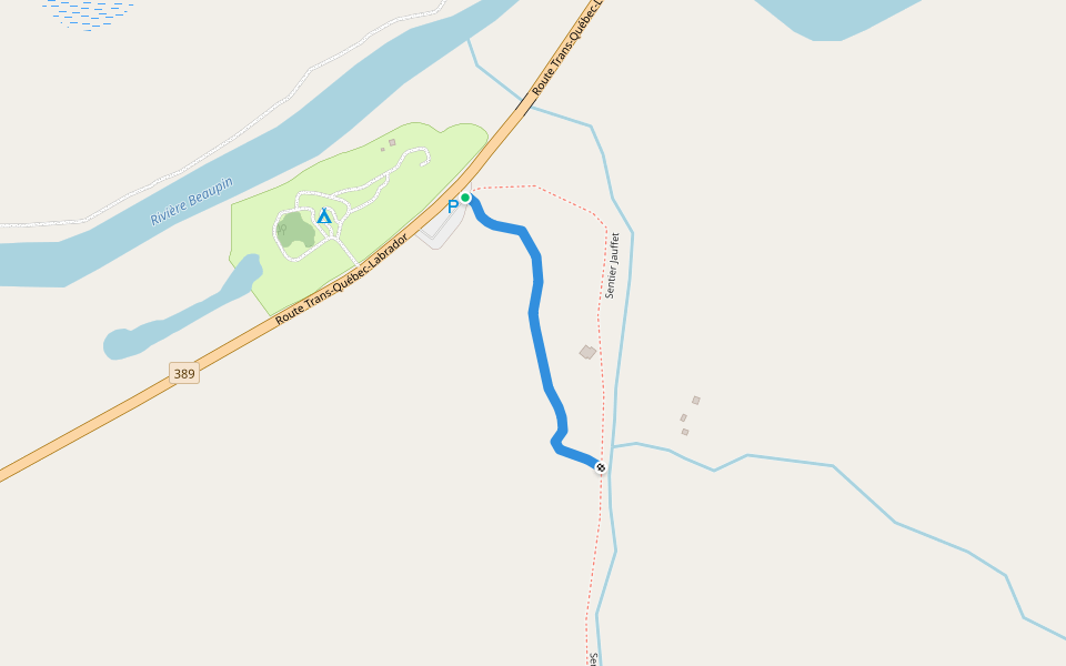 itinéraire alternatif au Sentier Principal du Mont Jauffret walking route map in Fermont