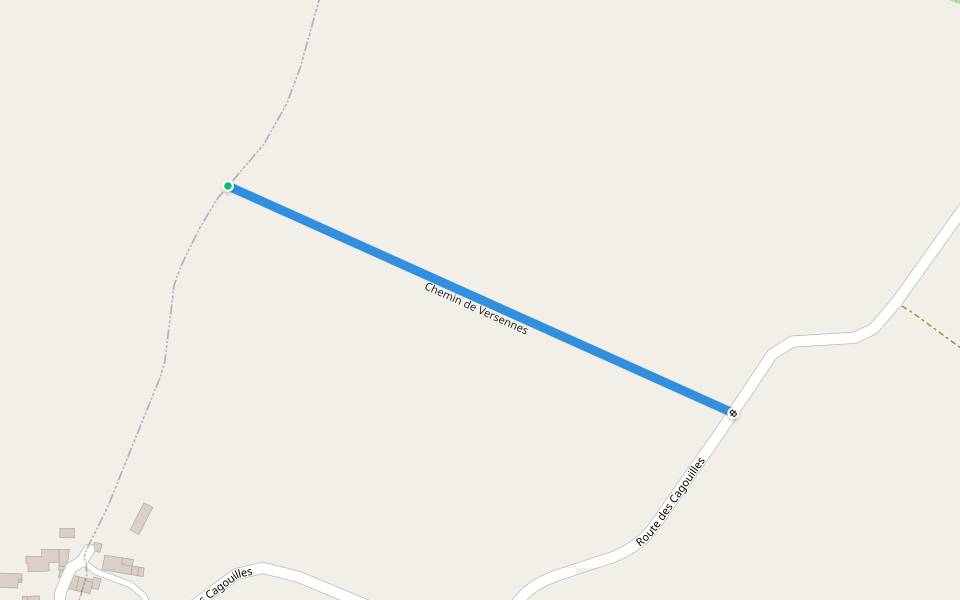 Chemin de Versennes walking route map in Messac