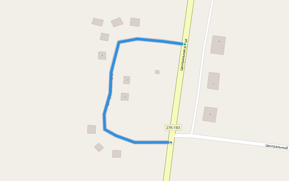 Центральный переулок walking route map in Furmanovka